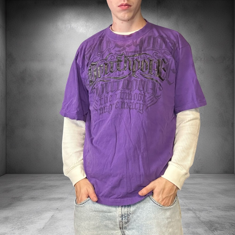 Vintage Southpole Purple Graphic T-Shirt XXL Y2K Skater Streetwear Boxy Fit